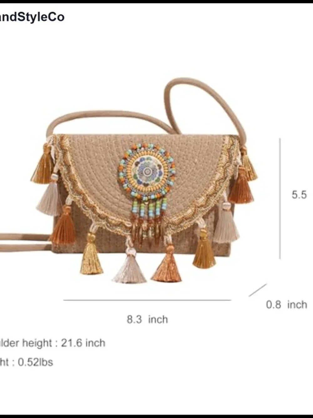Boho Mandala Knitted Envelope Purse Woven Small Shoulder Bag